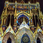 Lysshow på katedralen i Reims